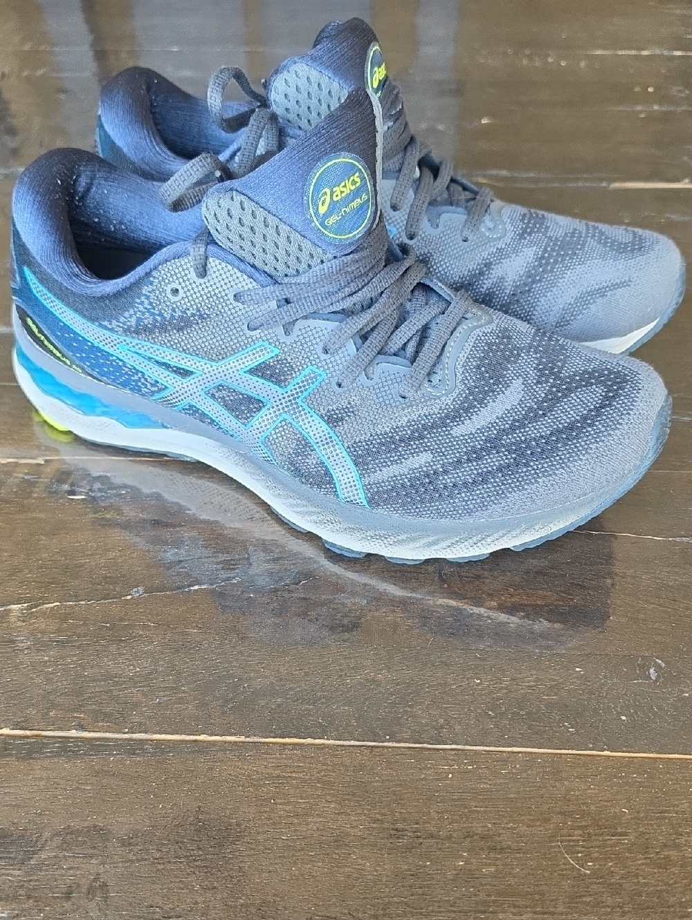 (10) Men's Asics Gel-Nimbus 23 Navy Gray Running Shoes Athletic Athleisure Run